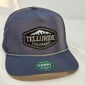 NEW Telluride Colorado Hat Cap Snapback Caddy Style Sea Blue Legacy Brand